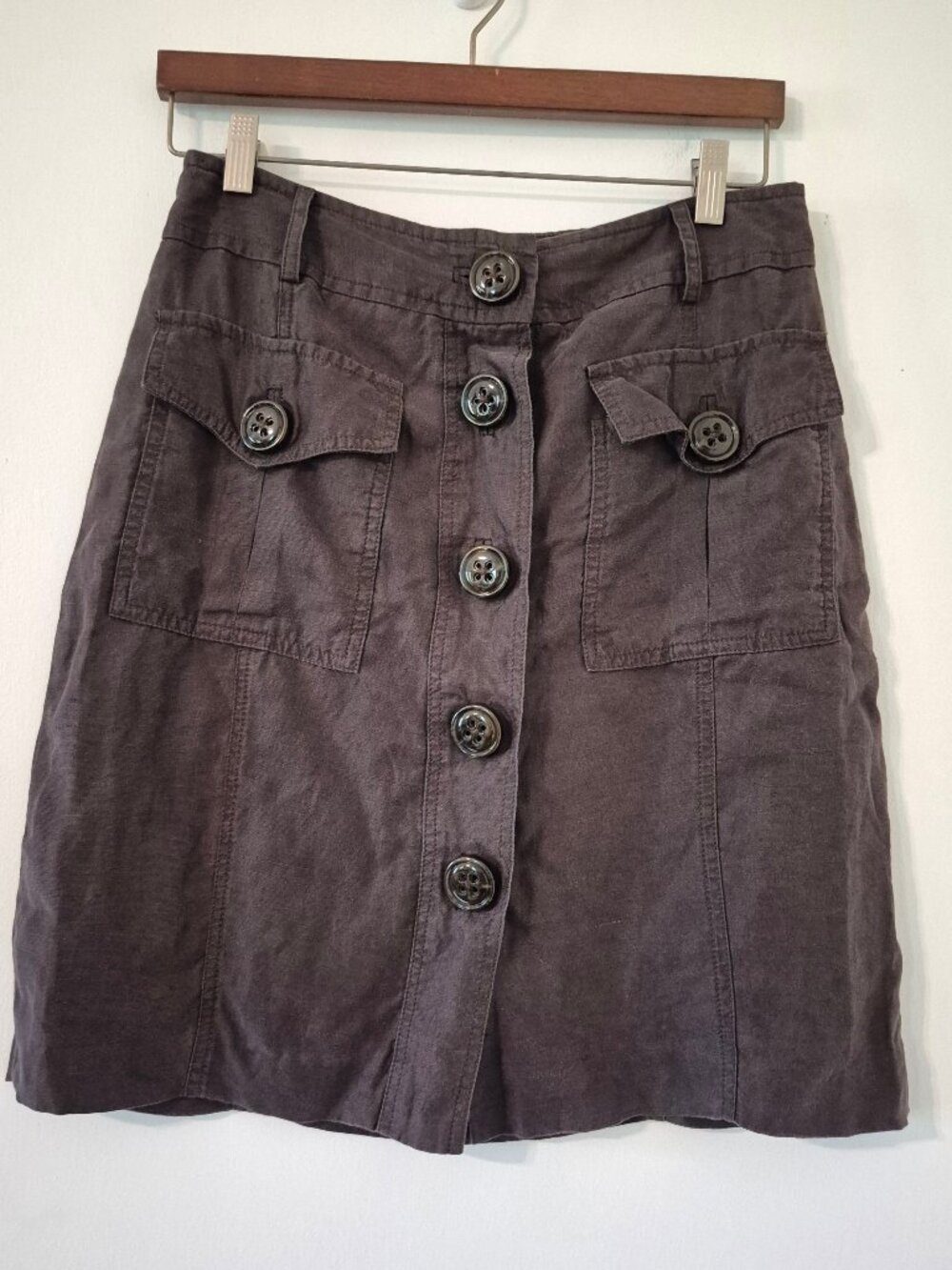 VTG Milly of New York Button Front Utility‎ Cargo Mini Skirt Made in the USA Y2K